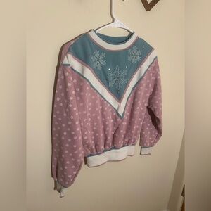 Vintage 90s Russ Snowflake Pastel Crewneck Holiday Sweater